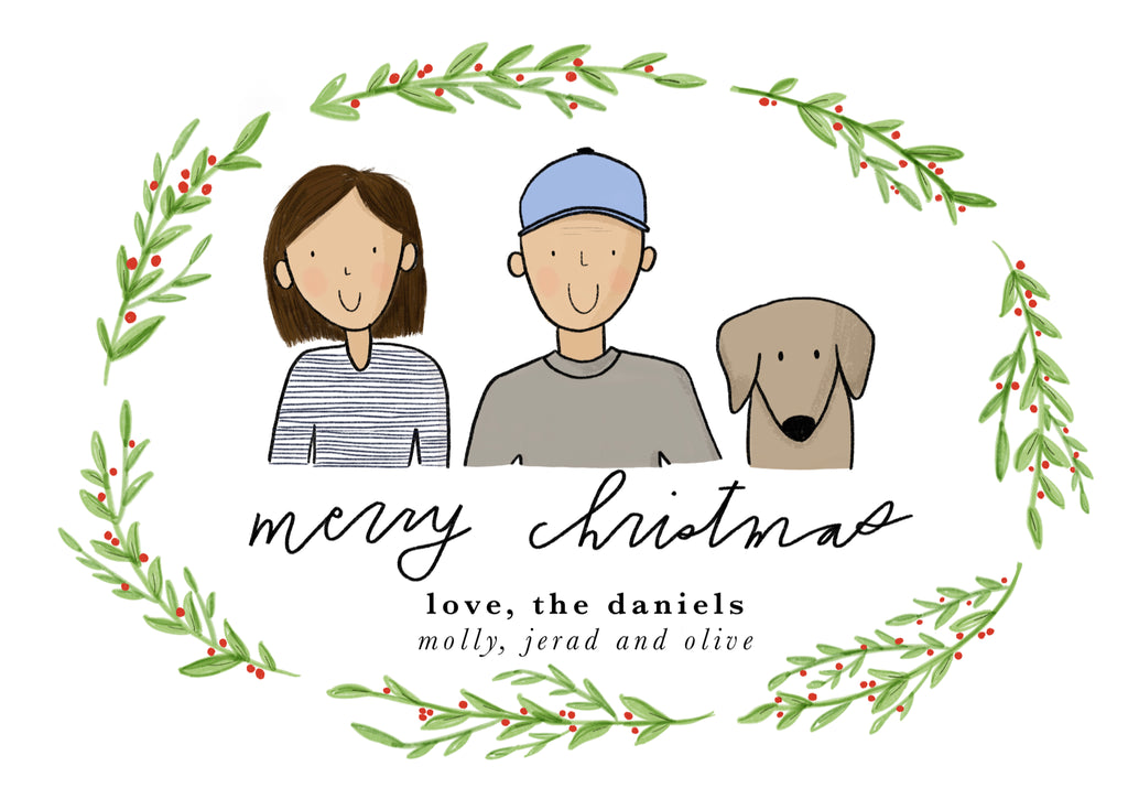 Family Holiday Card Illustration